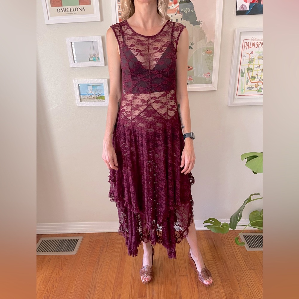 Free People layered lace dress XS